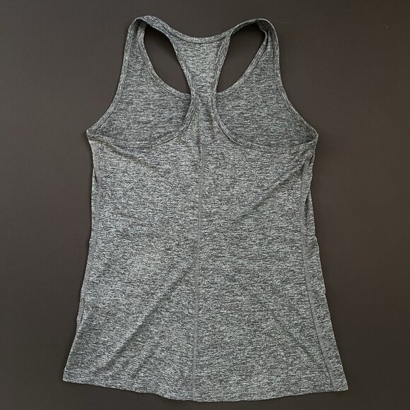 Nike Women’s Small Dri-Fit Tank Top Gray Heather Fitness Gym Stretch Logo - Picture 2 of 6